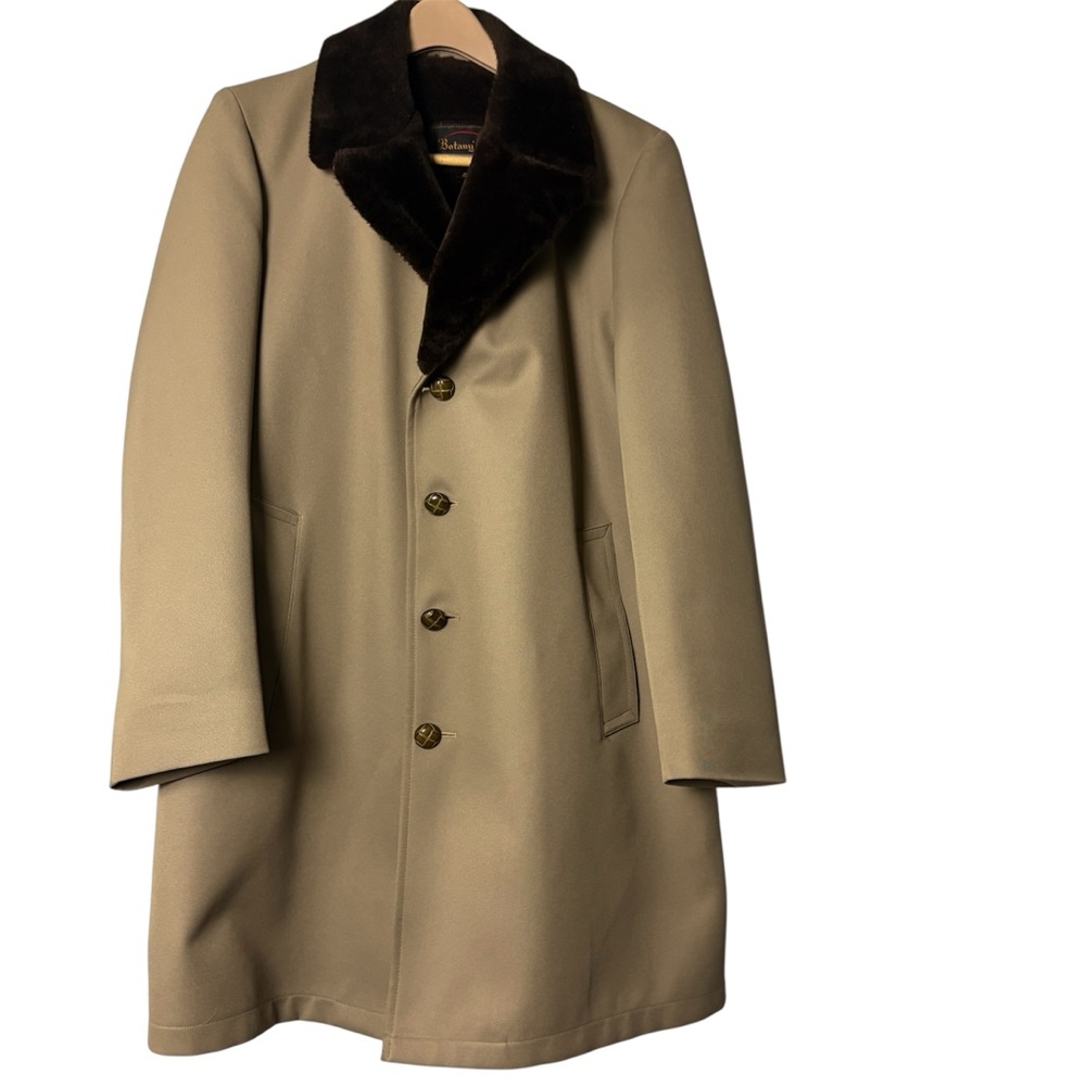 1970s Botany 500 Men’s Faux Fur Lined Overcoat Sz 33